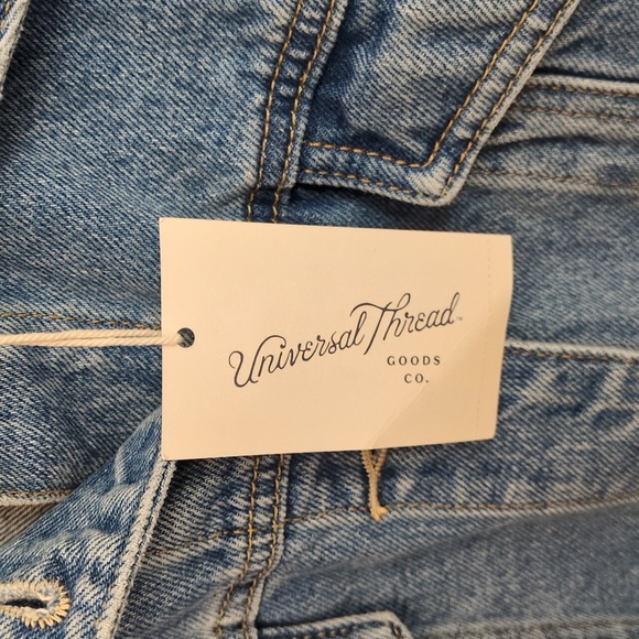 NWT 3X Cropped Denim Jacket Womens 💙 Universal Thread Blue Jean 3XL Fair Trade - Picture 8 of 12